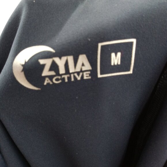 Zyia Everywhere Zipper Joggers Size M Active Blue Stretch Pockets Pants Workout - Picture 12 of 12